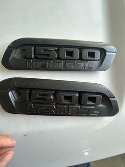 Ram 1500 HEMI 5.7L Black Emblems Pair