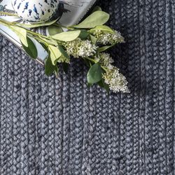 10' x 14', nuLOOM Rigo Hand Woven Farmhouse Jute Area Rug, Navy