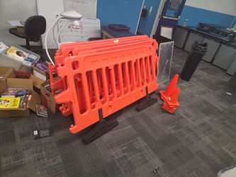 Barricades And Large Traffic Cones
