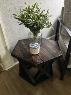 Handcrafted Solid Wood Coffee Table – Dark Walnut & Black