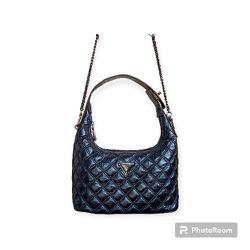 Guess Cessily Hobo Crossbody Midnight Quilted Pattern Data Shoulder Bag Medium.