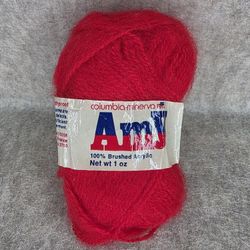 Vtg. Columbia Minerva Amy Yarn 1 oz 100% Brushed Acrylic Scarlet Red #2708