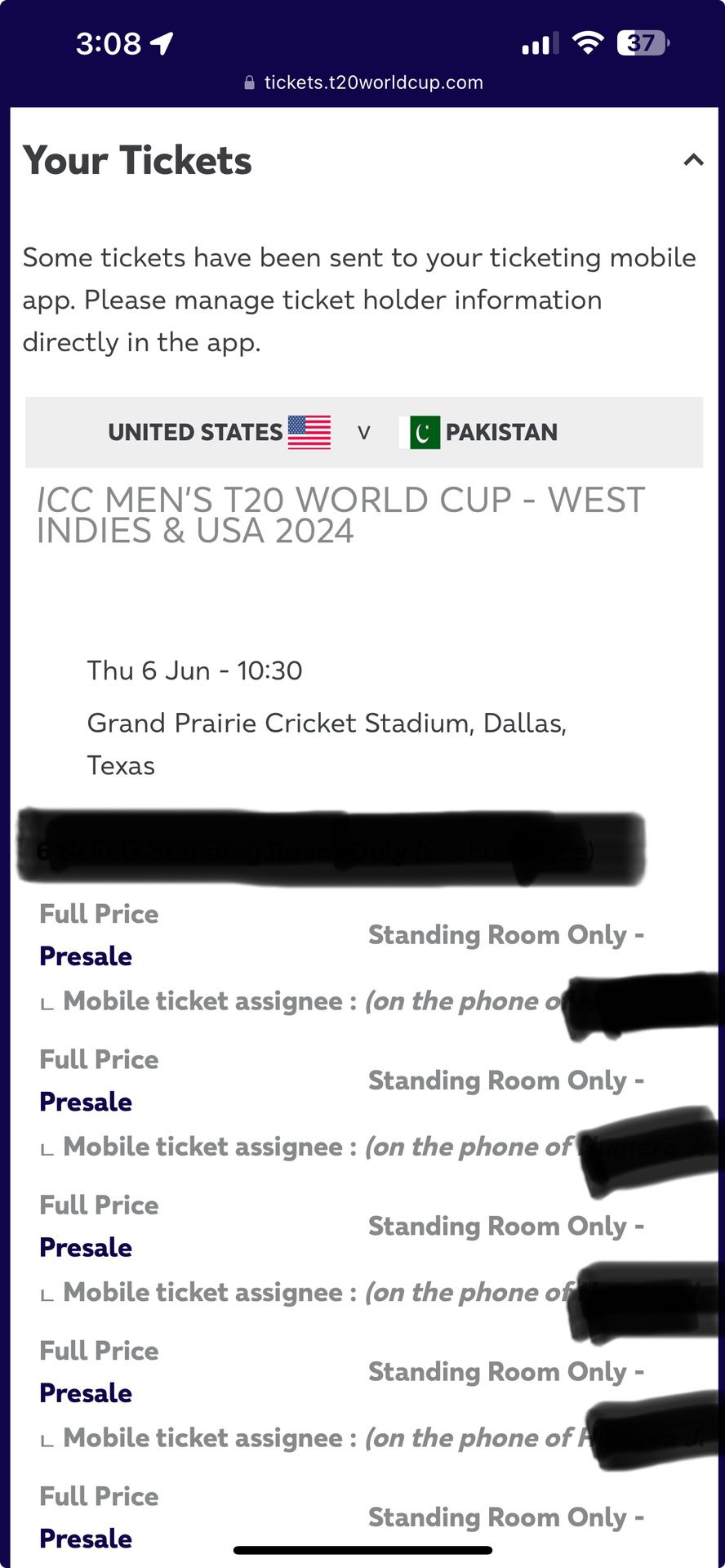 Pakistan Vs Usa T20 Worldcup Tickets 