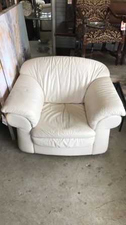 White leather chair