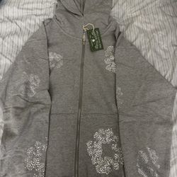 Denim Tear Grey Zip Up Hoodie 