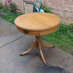 Mid Century  Mersman Round Table W /clawn feet & Drawer