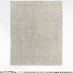 Crate and Barrel Stockholm Wool/Jute Blend Handwoven Ivory and Black Area Rug 8'x10' $2000 in stores