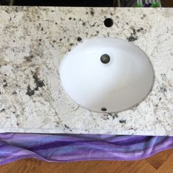Granite Bullnose Bathroom Vanity With Recessed Bowl