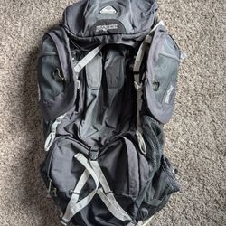 Jansport versteeg Gray 65L hiking camping outdoor hip & chest strap adjustable external frame backpack
