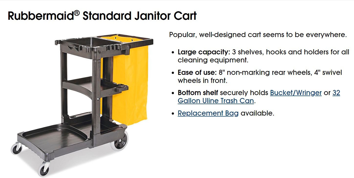 Rubbermaid® Standard Janitor Cart.