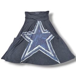 Dallas Cowboys Skirt Size Large 27" Waist By Cowboys Her Style A-Line Skirt Graphic Print Star Women's Skirt Measurements In Description 