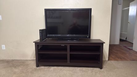 Espresso colored TV Stand (with a free 40 in’ TV)