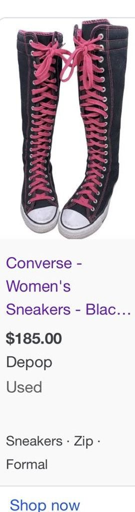 Pink & Black Womens Converse 