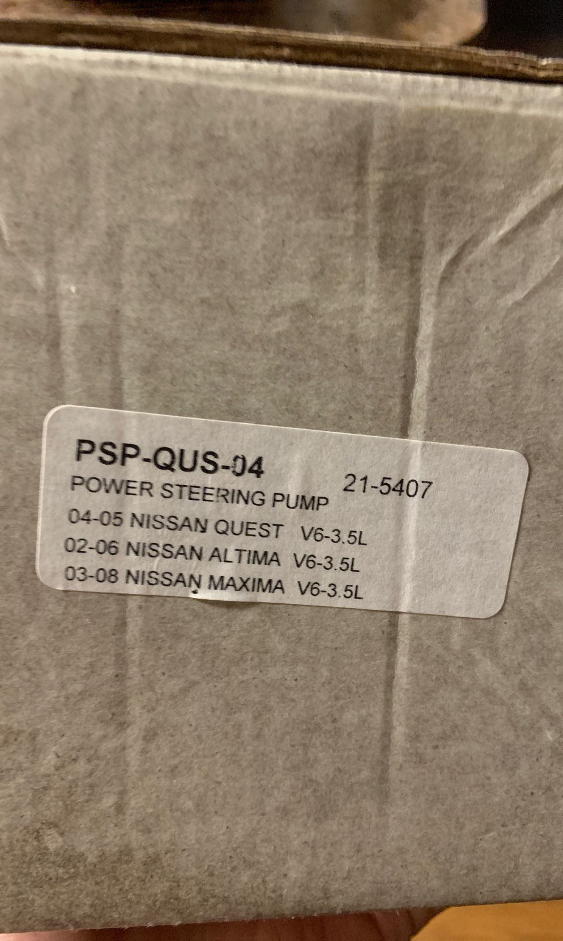 Brand new greased power steering pump 21-5407 Nissan Altima, Maxima, Quest