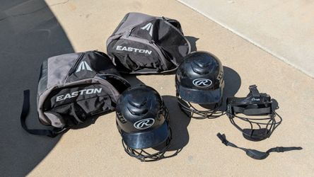 Tball /softball bag helmet and face guard