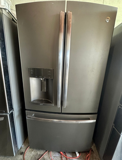 GE Stainless Steel 3-Door Refrigerator with Ice Maker