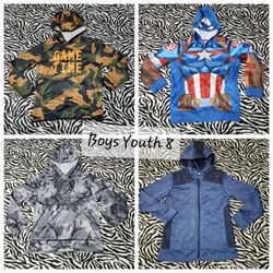 4 piece Boys Youth 8 Jacket hoodie lot