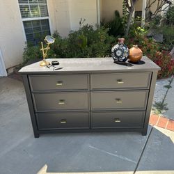 Black Dresser With New Gold Knobs