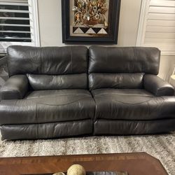 Brown Leather Love Set And Couch 