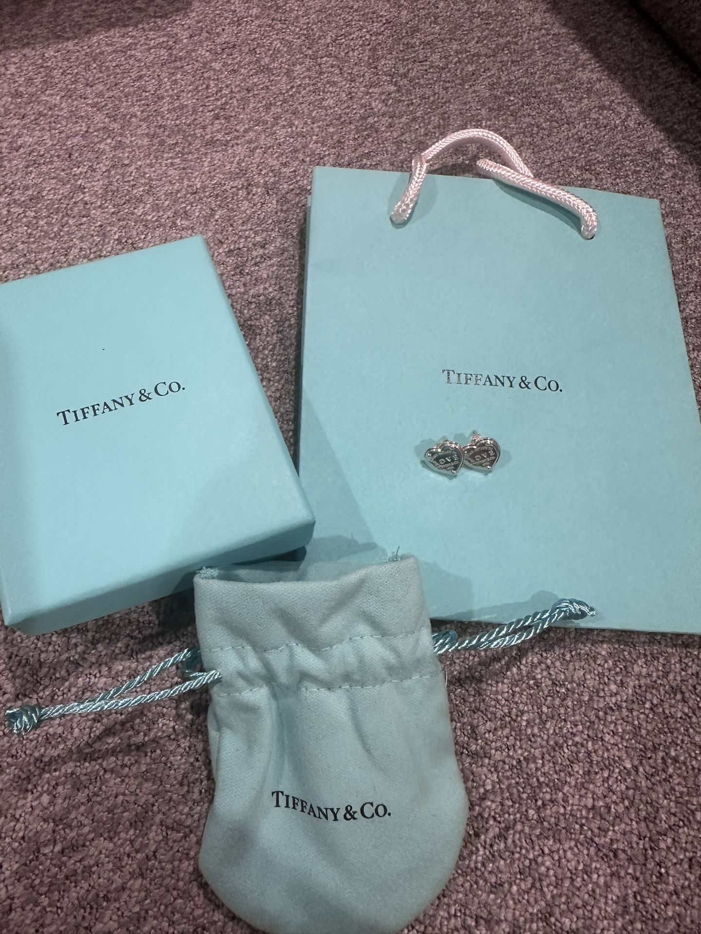 Tiffany love heart stud earrings