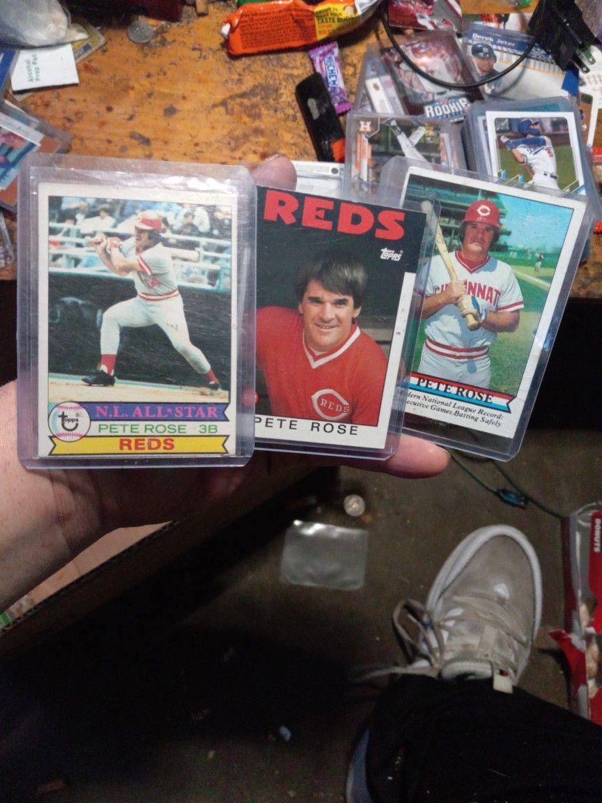 PETE ROSE 3 CARD TOPPS BUNDLE