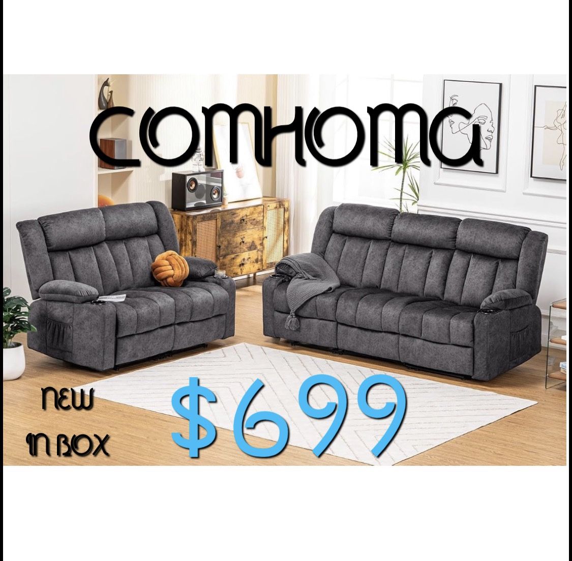 COMHOMA TRIPLE RECLINER NEW FURNITURE 