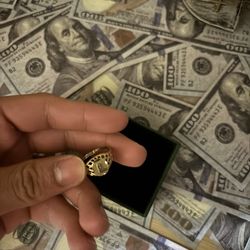 Gold L Initial Ring