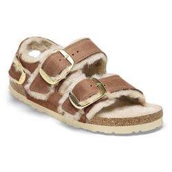 Birkenstock Milano Big Buckle Shearling Oiled Leather