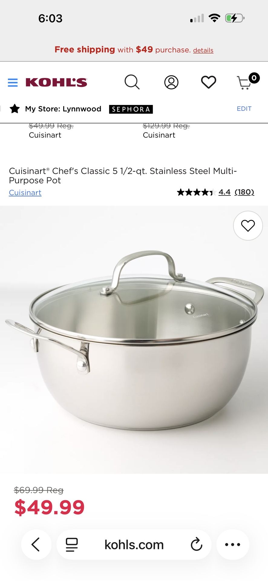 BrandNew NeverUsed  Purchase from Macy’s    Cuisinart chef's classic stainless 5.5 Qt multi purpose pan with cover Oven Safe