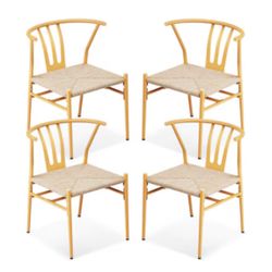 Set Of 4 New Wishbone Chairs 