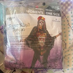 Sugar skull poncho costume