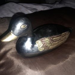Vintage Metal Duck Stunning Wings Texture Shiny Pattern 8" inch