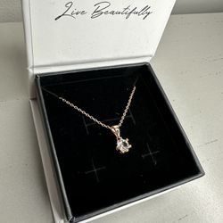 Cate & Chloe Maggie 18k Rose Gold Plated Pendant Necklace with Swarovski Crystal