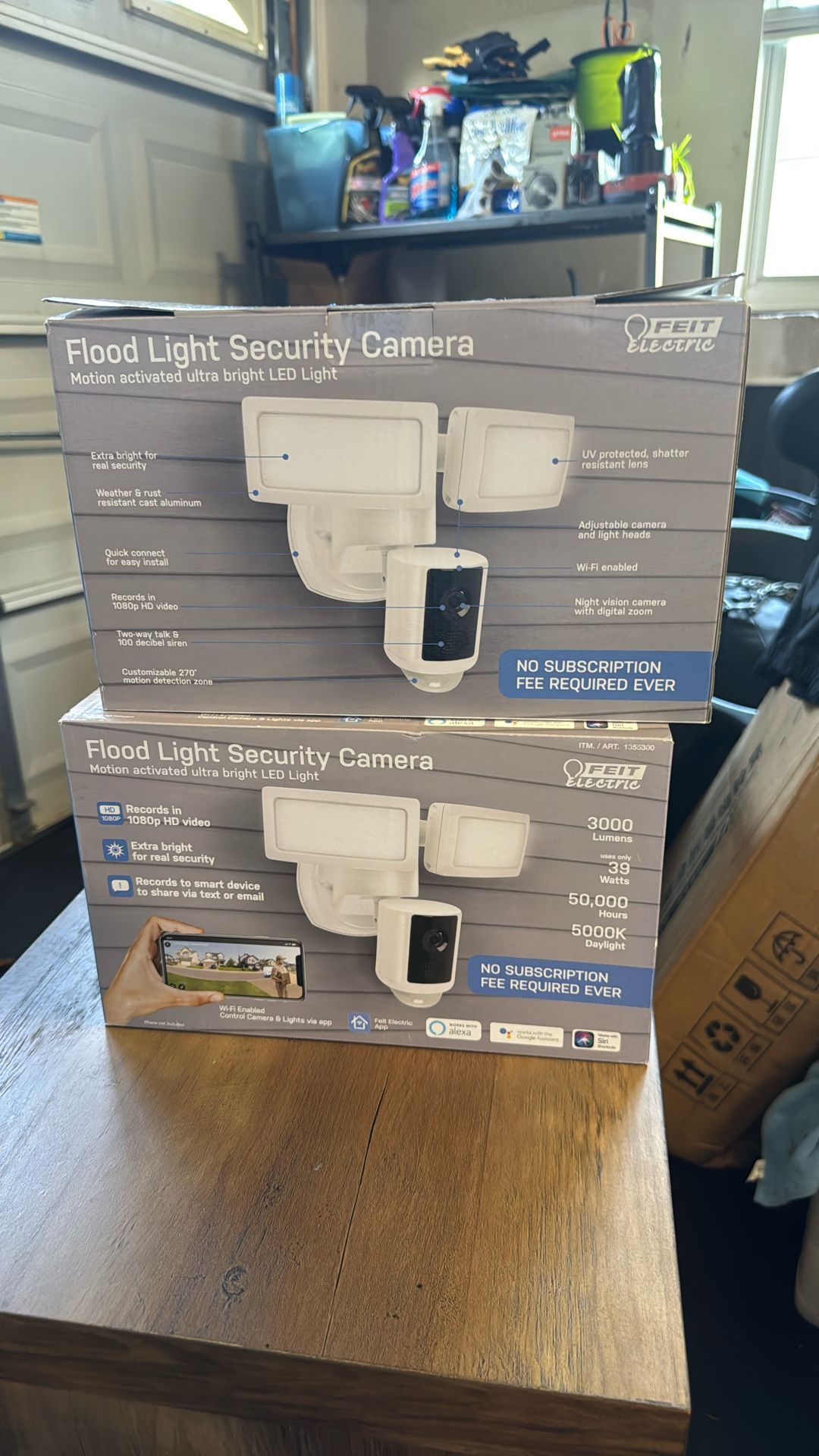Two Flood Light Security Cameras