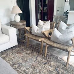 Firenze Acacia Outdoor Lounge Chairs (Set of 2)- Pillows not included 