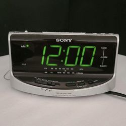 Sony Dream Machine Large Display Clock AM/FM Dual Clock Alarm