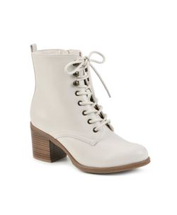 NEW Women’s Lace-Up Heeled Ankle Boots - Size 7.5 Ivory