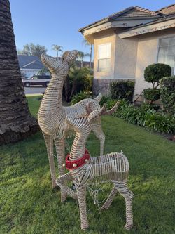 Set of Two Reindeer Decorations 