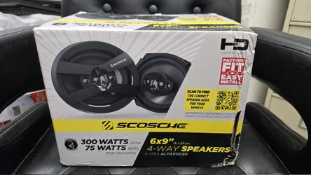 Scosche HD6904A-WM1SD - High-Performance 6"x9" 4-Way Full Range Car Door Speakers Set for Enhanced Car Audio Experience - 300 Watts Max - Fits Most 6x