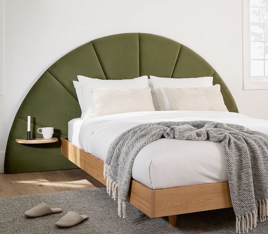 Like-New New Article Queen-Size Headboard - Green Velvet - $400