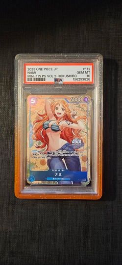2025 ONE PIECE JAPANESE MINI-TIN PACK SET VOL.2 KOUSHI ROKUSHIRO NAMI PSA 10