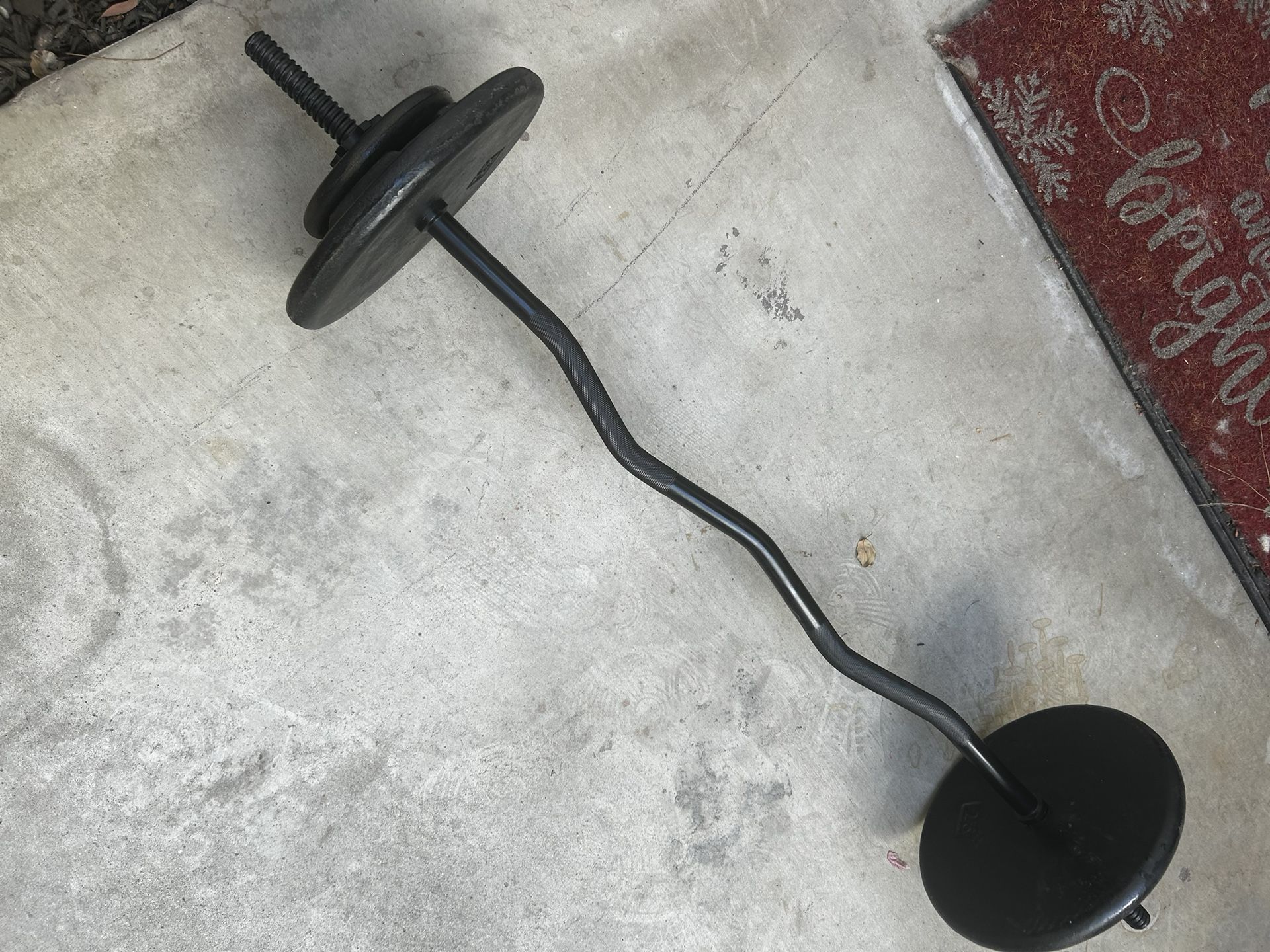 EZ Curl Bar W 70lbs Weight