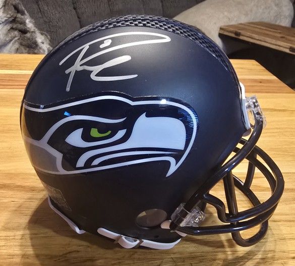 RUSSELL WILSON SIGNED MINI HELMET!