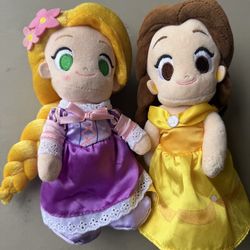 Disney Princess Rapunzel Belle  nuiMOs Plush Doll Set of 2