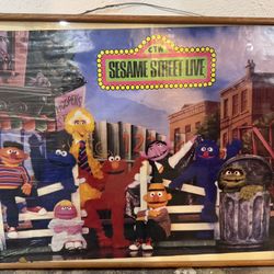 Vintage “Sesame Street Live” Framed Poster – CTW (Classic Cast)