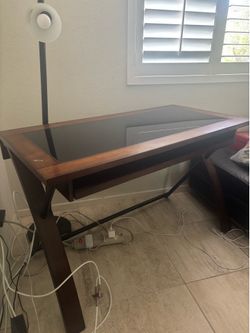 Wood and glass student desk