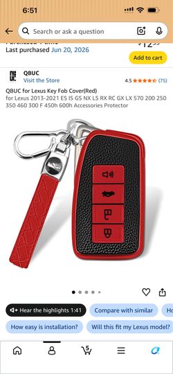 Remote Control Cover for Lexus