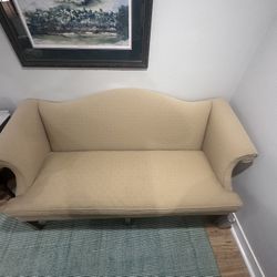 Feather Cushioned Camelback Sofa