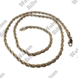 18K Italian Gold Filled 4 mm Rope Chain No Tarnish Hypoallergenic Water And Sweat Resistant 