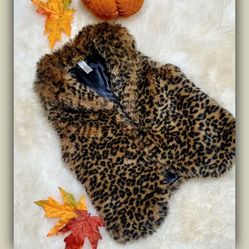 Leopard Girls Faux Fur Vest Size Medium. Fall /Autumn Little Girl Vest.🦃🤎🍂🍁🌻